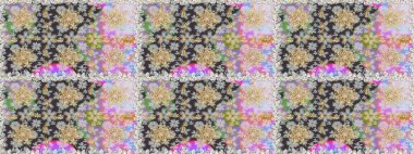 Raster geometrik arka plan. Gri renklerde, altın çiçekli altın desenler. Senin tasarımın için, duvar kağıdı. Altın rengi kusursuz illüstrasyon.