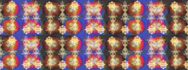 Kar tanesi süsleme deseni. Kar taneleri arka planda. Renkli arka planda izole edilmiş kar tanelerinin düz tasarımı. Kar taneleri deseni. Raster illüstrasyonu.