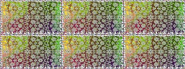 Düz Çiçek Elementleri Tasarımı. Çiçek deseni. Renkli Bahar Temalı Kusursuz Arkaplan. Raster pürüzsüz Güzel kumaş deseni.