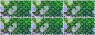 Nazik, narin çiçek arkaplanı. Çiçekli karalama şeklinde Raster çiçek deseni. Yeşil renkte çiçekler.