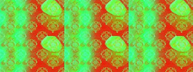 İşlemeli çiçekli, dikişsiz desen. Renkli grunge, koyu yeşil, turuncu ve sarı çiçeklerle soyut bir arka plan oluşturur. İzler, kumaş, duvar kağıtları, tekstil için raster dokusu.