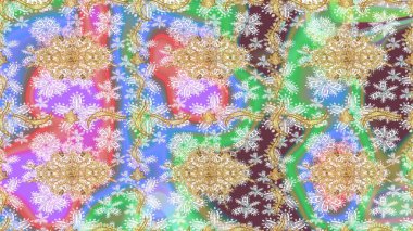 Tarafsız renklerde altın elementlerle çizim. Geleneksel oryantasyon süsü. Klasik Raster altın desenini çiz. Klasik vintage arkaplan.