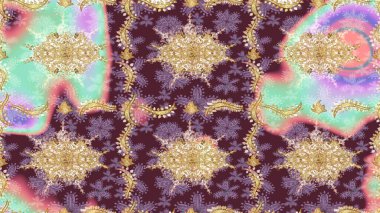 Klasik klasik klasik arka plan. Tarafsız renklerde altın elementlerle çizim. Klasik Raster altın desenini çiz. Geleneksel oryantasyon süsü.