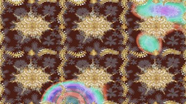 Mor renklerde altın elementler. Şık bir grafik desen. Çiçek deseni. Skeç raster arka planı. Duvar kâğıdı barok, İspanyol kumaşı.