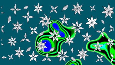 Renkli Bahar Teması eskiz kalıbı. Raster illüstrasyonu. Düz Çiçek Elementleri Tasarımı. Mavi renkli çiçekler. Çiçekli çiçek deseni, suluboya..