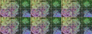 Yeşil yapraklı yabani çiçekler. Raster illüstrasyonu. Suluboya, elle çizilmiş. Kusursuz arkaplan deseni.