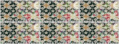 Raster Yumuşak kumaş deseni. Klasik taslak çizimi. Raster çiçek izi. Çiçeksel nötr, pürüzsüz desen.