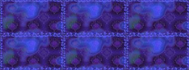 Yaprak ve çiçeklerin suluboya boyası, mor renklerde pürüzsüz desen. Raster illüstrasyonu. Yumuşak, bahar çiçekleri menekşe renklerinde.