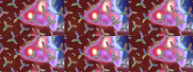 Raster skeci. Xmas Frost kar taneleri izole edilmiş siluet sembolü. Kış kırmızısı, menekşe ve pembe noel kar düz kristal element. Kar Tanesi Raster simgesi arkaplanı. Meteoroloji buz koleksiyonu.