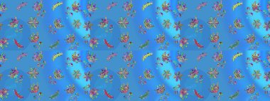 Kar Tanesi Simgesi. Kar Tanesi Raster illüstrasyonu. Mavi, yeşil ve mor renklerde izole edilmiş. Kış kar taneleri.