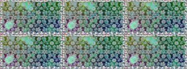 Güzel kumaş deseni. Raster illüstrasyonu. Çiçekler, dallar, bitkiler ve çiçekler. El çizimi.