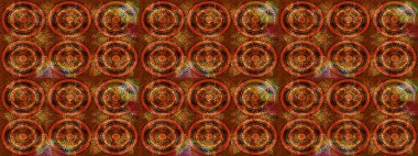 Renkli arka planda izole tatlı kar taneleri. Yuvarlak raster kar tanesi. Güzel kar tanesi. Raster illüstrasyonu. Soyut kış kahverengi, turuncu ve kırmızı süs.