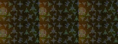 Parlak renkli fantezi çiçekleri, yapraklar, kahverengi, gri ve yeşil renkli tomurcuklar, kahverengi, gri ve yeşil. Suluboya el çizimi elementli çiçek çizimi deseni.