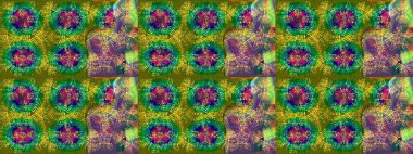 Sihirli yeşil, kahverengi ve mavi tatil soyut arka plan yıldız ve düşen kar taneleri. Noel yeşili, kahverengi ve mavi. Raster illüstrasyonu.