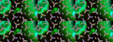 Raster illüstrasyonu. Raster Noel soyut renkli arka plan ve tatlı kar tanesi. Kar taneleriyle yeşil, siyah ve gri renkler.