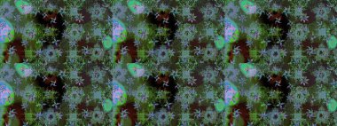 Yuvarlak raster kar tanesi. Renkli arka planda izole tatlı kar taneleri. Soyut kış yeşil ve gri süslemeleri. Güzel kar tanesi. Raster illüstrasyonu.