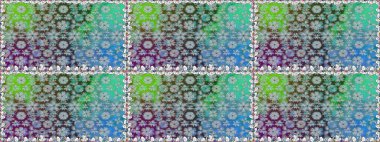 Düz Çiçek Elementleri Tasarımı. Renkli Yaz Temalı Kusursuz Arkaplan. Mavi renkli çiçekler. Sevimli çiçek raster deseni.