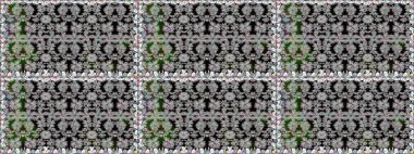 Gri renkli parlak çiçekli halı ile kusursuz desen..