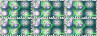 Mavi renkli çiçekler. Raster illüstrasyonunda kusursuz çiçek deseni.