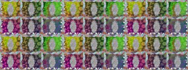 Raster deseni. Çiçek kompozisyonu. Çiçek kolajı. Doğa. Küçük çiçekte güzel bir desen var. Çiçek arkaplan. - Yeşil çiçekler.