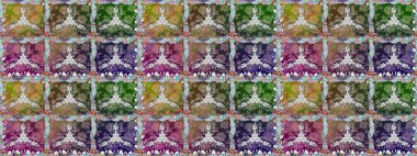 Renkli Bahar Temalı Kusursuz Arkaplan. Raster Modaya uygun kumaş deseni. Gri renkli şirin çiçek deseni. Düz Çiçek Elementleri Tasarımı.