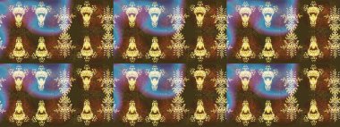 Klasik çiçek tasarımı elementleri. Raster illüstrasyonu. Kahverengi kıvırcık çiçekler kahverengi renklerde şekillenir.