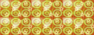 Kar tanelerinin soyut arkaplanlı Noel şablonu. Sarı, turuncu ve nötr kar taneleri. Noel ve yeni yıl moda baskıları için tatil tasarımı. Raster illüstrasyonu.