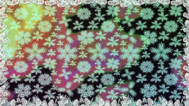 Raster. Düz Çiçek Elementleri Tasarımı. Renkli Bahar Teması Kusursuz Arkaplan.