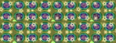 Yüzey için tekrarlanan doku, ambalaj kağıdı, yeşil, mavi ve nötr renkler. Raster illüstrasyonu. Kış kar tanesi, raster arka plan. Renkli arka planda izole edilmiş güzel kar taneleri.