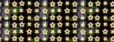 Siyah renkli çiçekler. Renkli Yaz Temalı eskiz kalıbı. Düz Çiçek Elementleri Tasarımı. Raster illüstrasyonunda çiçek deseni çizimi.