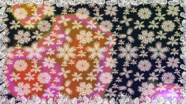 Raster illüstrasyonu. Çiçek ve yapraklı karalama şeklinde Raster çiçek deseni. Gri renkte bahar çiçekleri..