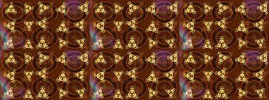 Basit bir kar tanesi. Kahverengi, sarı ve mor renklerde şirin kar taneleri. Soyut duvar kâğıdı, ambalaj dekorasyonu. Kışın sembolü, mutlu noeller, mutlu yeni yıl kutlaması Raster illüstrasyonu..