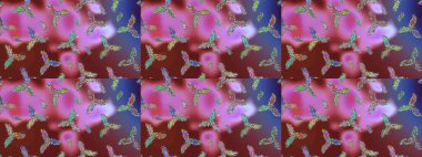 Lace Snowflakes 'in etnik kökü. Mandalas 'ın dekoratif dokusu. Stilize Çiçekler. Tekstil için Lacy Fashion Print. Kumaş veya Duvar Kağıdı Tasarımı. Raster illüstrasyonu. Halk Biçimi.