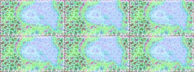 Raster illüstrasyonu. Tarafsız ve mavi renklerdeki renkli kelebeklerin kusursuz arka planı. Tekstil, duvar kağıtları, web sayfası arkaplanları, yüzey dokuları için mükemmel.