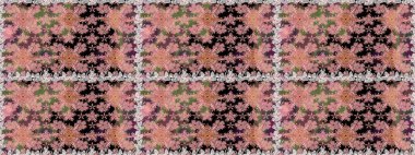 Raster illüstrasyonu. Çiçekli karalama şeklinde Raster çiçek deseni. Tarafsız renklerde bahar çiçekleri..