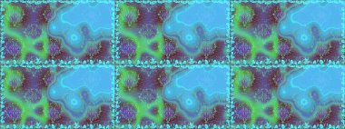 Mavi renkli çiçekler. Renkli Bahar Temalı Kusursuz Arkaplan. Raster illüstrasyonunda kusursuz çiçek deseni. Düz Çiçek Elementleri Tasarımı.