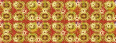 Sarı ve turuncu renkli kar tanesi süsü. Kar tanesi süsü Raster illüstrasyonu. Güzel süs eşyası. Kar taneleri izole edildi.