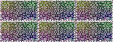 Raster illüstrasyonunda kusursuz çiçek deseni. Gri renkli çiçekler.