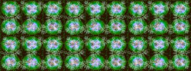 Raster illüstrasyonu. Renkli arka planda izole tatlı kar taneleri. Kar taneleriyle yeşil, kahverengi ve nötr renkler.