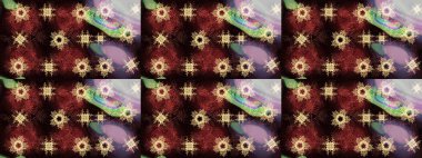 Raster illüstrasyonu. Soyut mandala ya da tuhaf kar tanesi çizgisi sanat tasarımı. Renkli arka planda izole tatlı kar taneleri.