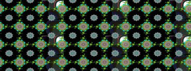 Gömlek baskısı için çiçek boyası. Siyah, gri ve yeşil renkli çiçekler. Çiçek eskiz kalıbı geçmişi.