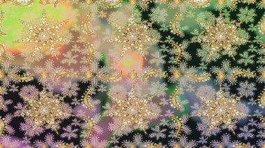 Barok tarzında kusursuz bir doğulu süsü. Raster geleneksel altın pürüzsüz desen nötr renkler üzerinde.