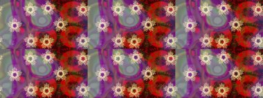 Kar taneleri izole edildi. Güzel süs eşyası. Mor, kırmızı ve kahverengi renkte kar tanesi süsü. Kar tanesi süsü Raster illüstrasyonu.