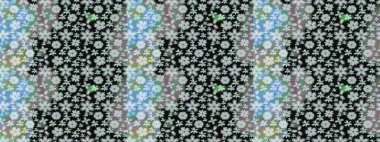 Gri renklerde bahar çiçekleri. Çiçek ve yapraklı karalama şeklinde Raster çiçek deseni. Raster illüstrasyonu.