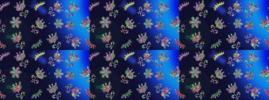 Suluboya çizim kalıbı. Moda baskısı. Eski model. Dekorasyon ve tasarım için güzel bir desen. Çiçeğin suluboya çizimlerinin zarif deseni.