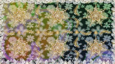 Kart, duvar kağıdı, ambalaj ve tekstil için klasik tasarım. Raster illüstrasyonu. Altın şablon. Kusursuz desenli altın elementler. Gri renkli Royal retro. Çiçeksel klasik doku.