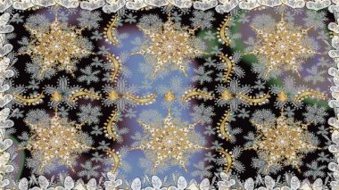 Klasik klasik klasik arka plan. Klasik Raster Golden. Gri renklerde ve altın elementlerle. Geleneksel oryantasyon süsü.