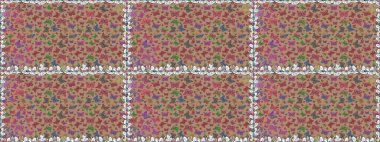 Tarafsız, bej ve kahverengi renkli bir resim. Moda sevimli kumaş tasarımı. Kelebeklerle güzel bir moda modeli. Fantezi çizimi. Raster illüstrasyonu.