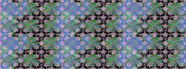 Klasik çiçek desenli. Raster 'ın taze dokusu. Yumuşak fayans. Yumuşak pamuk tasarımı. Paketleme, tekstil, duvar kağıdı için kusursuz çiçek arkaplanı.