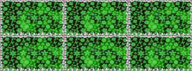 Kusursuz desenli, yeşil renkli parlak çiçekli halı..